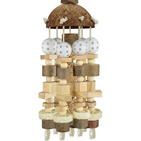 Jouet pour perroquet, grand jouet en bois naturel, cage à mâcher, convient aux aras et perroquets