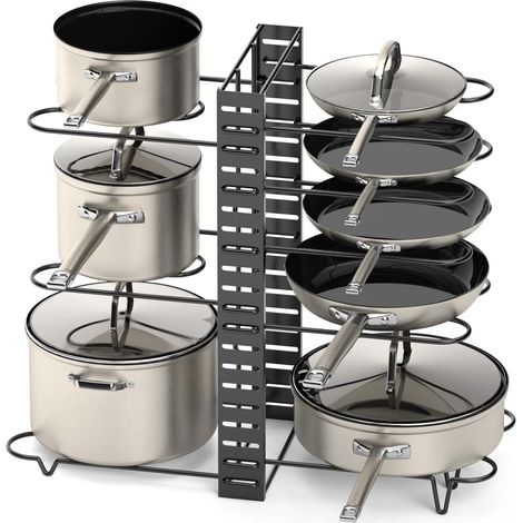 Organisateur de cuisine moderne, en métal noir, étagère réglable pour planches à découper (1/5)