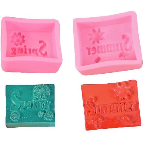 Moule à savon en silicone « Quatre Saisons » (lot de 4) pour bougies, gâteaux, fondant, bonbons et chocolat. Outils de pâtisserie et de décoration. (1/4)