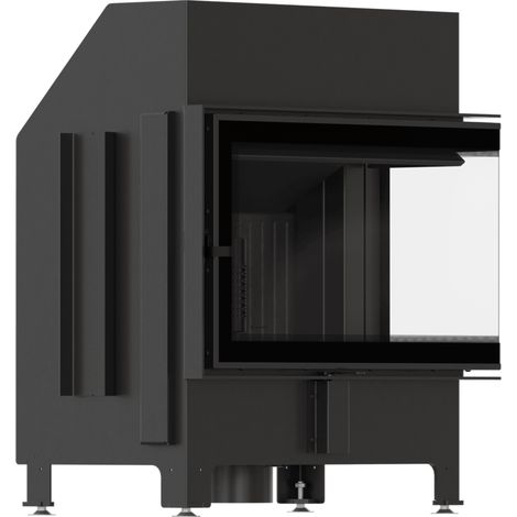 Kamineinsatz KRATKI ZIBI ECO 9,9 kW Ø 180 Eck rechts, schwarze Verkleidung (1/5)