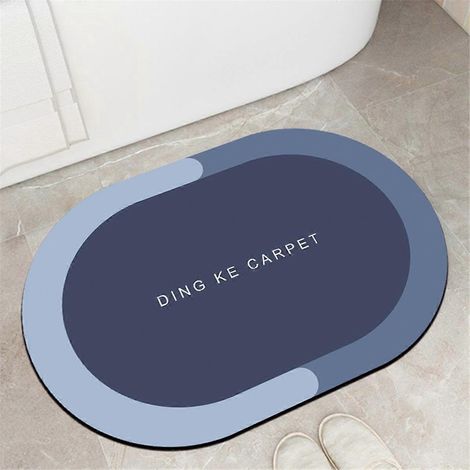 Tapis de sol antidérapant doux et absorbant pour entrée de salle de bain, gris-- (1/5)