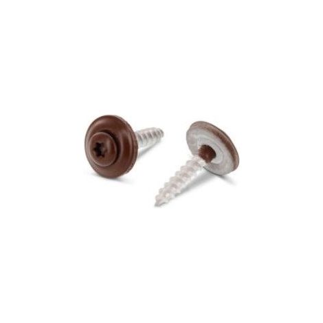 Vis faitage Tête fraisée bombée TFB TORX T20 Inox A2 RAL8011 4,5X60 Rondelle d"étanchéite EPDM-1 pièce (1/2)