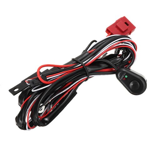 Ortviai Kit Câblage Auto LED 12 V – Fils Cuivre Pur 16 AWG, Relais Étanche 40 A, Fusible 30 A, 1,6 m, pour Projecteurs 240 W (1/2)