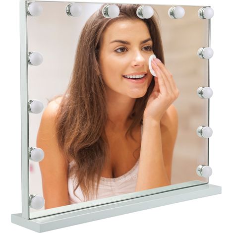 Miroir de Maquillage Miroir de Courtoisie Éclairage Ajustable Lumières Miroir Lumineux 62×52cm (1/5)
