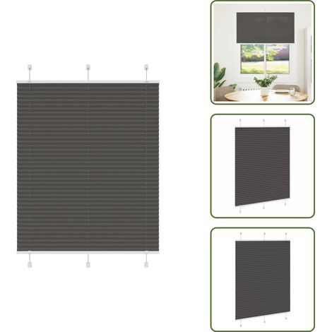 Store plissé noir 110x150 cm largeur du tissu 109,4cm polyester - Store Plissé - Stores Plissés - Store Plissé De Fenêtre - Plisse Aveugle (1/5)