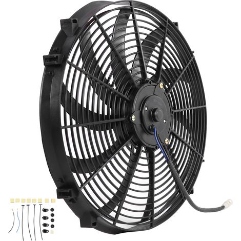 Ventilateur électrique de climatisation pour voiture 16 pouces 10 pales, remplacement push-pull pour camions et camping-cars, 12V CC (1/5)