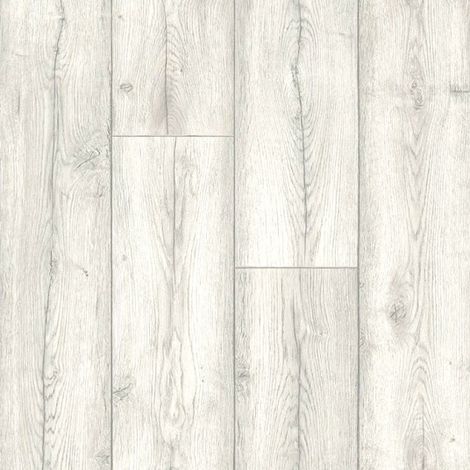 Décoweb – Sol PVC en rouleau 2m x 4m – Imitation parquet vieilli blanchi – Épaisseur 2,8 mm – Isolation phonique 16 dB
