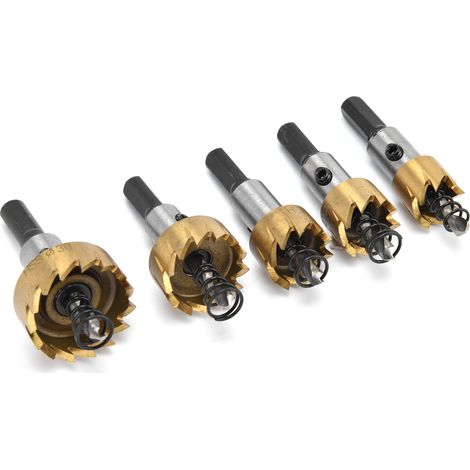 5 pièces trépan conique coupe rapide HSS précision sécurisé aluminium set perçage caoutchouc plastique ouvertures (1/5)