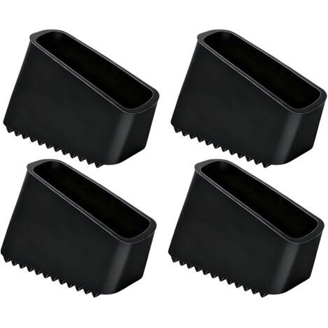 4Pcs Couvre-Pieds d'Echelle en Caoutchouc, Plateau Antidérapant pour Escabeau, Couvercle de Rail en Caoutchouc pour Échelle Télescopiques et Escabeaux (Noir) (1/5)