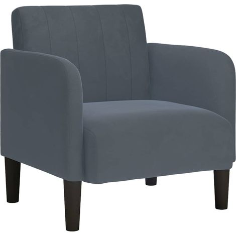 Fauteuil relax  Fauteuil avec accoudoirs gris foncé 54 cm velours (1/5)