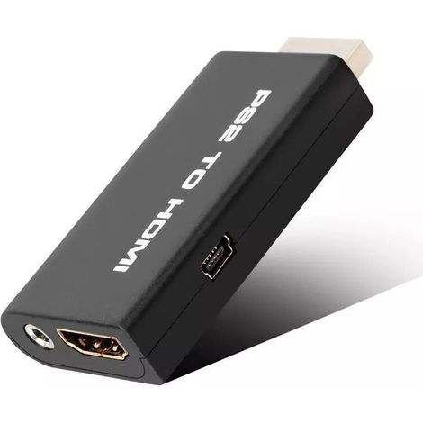 Adaptateur convertisseur PS2 vers HDMI, convertisseur vidéo PS2 vers HDMI avec sortie au 3,5 mm vers moniteur HDTV, prise en charge HDMI du mode PS2