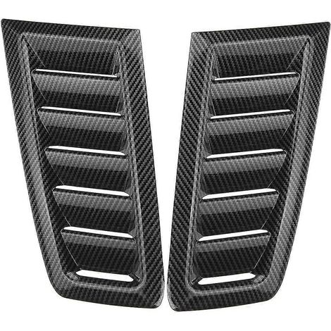Paar universelle Motorhaubenentlüftungsblenden für Ford Focus RS ST MK2 MK3, ABS-Optik, glänzend schwarz/Carbon-Optik