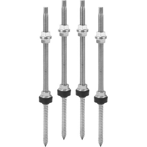 4 Pièces Support PV Vis à Double Tête Vis de Montage Photovoltaïque Accessoires de Montage de Panneau Solaire en Acier Inoxydable A (1/4)