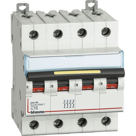 BTicino FT84C16 Disjoncteur magnétothermique modulaire BTDIN160 4P 16A courbe C