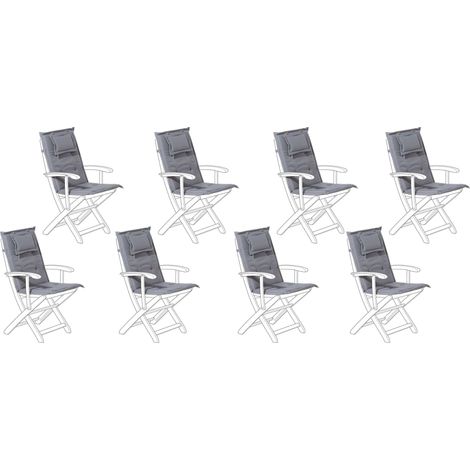 Sitzauflagen 8er Set MAUI 40 x 54 cm Grau (1/5)