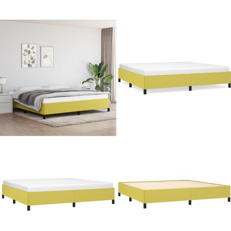 Bettgestell ohne Matratze Grün 200x200 cm Stoff - Bettrahmen - Doppelbett - Boxspringbetten - Lattenrost - Schlafzimmermöbel - Home & Living (1/5)