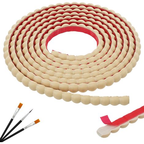 Moulure Perlée Autocollante PVC 3,05m Blanc Couleur bois (1/5)