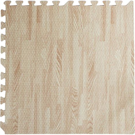 Tappeto Tappetino Mattonella Puzzle Morbido BIANCO EFFETTO LEGNO 60x60x1 cm Per Bambini 4 pz (1/4)