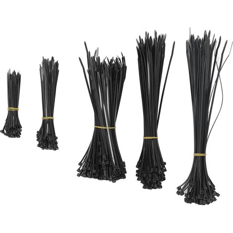 550 Pièces Serre-Câbles Auto-Agriffants Nylon pour Installation Électrique Intérieure et Extérieure Noir (1/5)