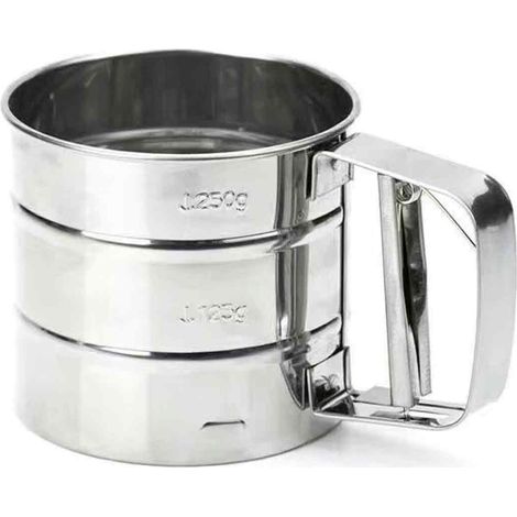 Tamis À Farine - Mécanique Rotatif En Acier Inoxydable Avec Échelle De Mesure - Pour Cuisiner Pâtisserie Et Boulangerie - 1 Pièce