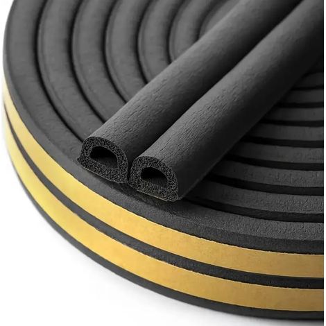 Window Insulation Seal, Adhesive Foam Door Seal, Noise and Cold Insulation Seal, Anti-Slip, Anti-Cold, Shockproof, Total 10 m Black (1/5)