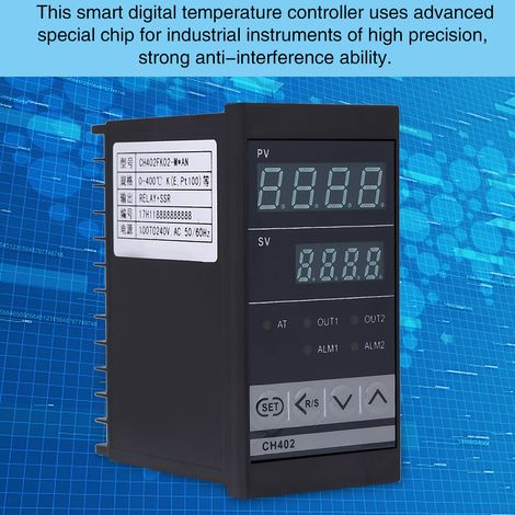 Régulateur de température intelligent CH402 (modèle court) avec commande par relais (1/4)