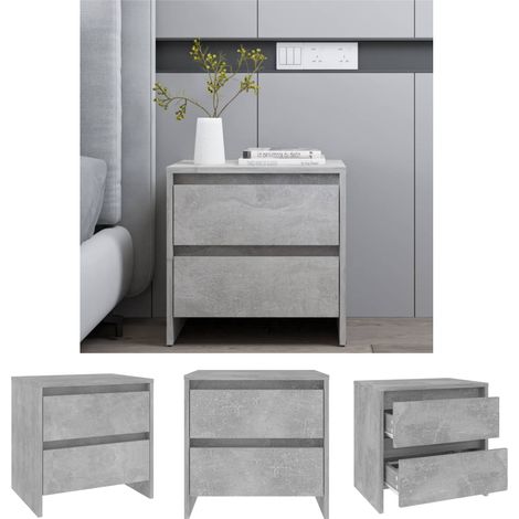 The Living Store Nachttisch Betongrau 45x34,5x44,5 cm Holzwerkstoff - Nachttische (1/5)