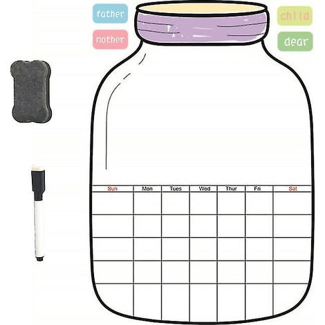 1 autocollant pour réfrigérateur (tableau mémo) (1/3)
