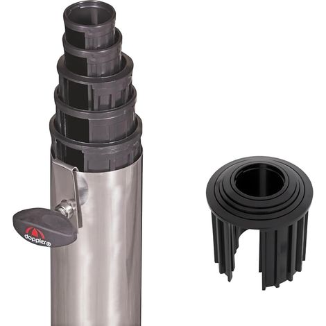 Inserts de réduction pour Pied de Parasol en Granit - Jeu de 5 Anneaux de réduction - 52/48/38/32/25 mm, Noir, 85897RR
