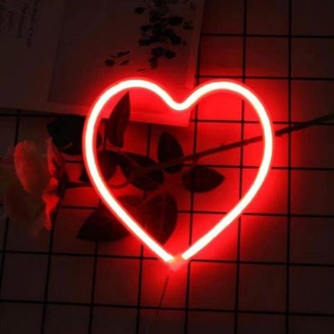 Lumière néon en forme de cœur rouge, alimentée par batterie ou USB, idéale pour la Saint-Valentin (1/5)