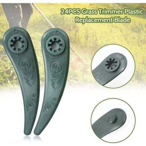 -Paquete de 24 cuchillas de repuesto para desbrozadoras Bosch, para los modelos Bosch Durablade Art 23-18 Li y Art 26-18 Li, color verde---Crezuo