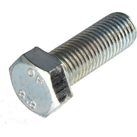 Vis métaux Tête hexagonale TH M18X50 Classe 8.8 Acier zingué - 100 pièces