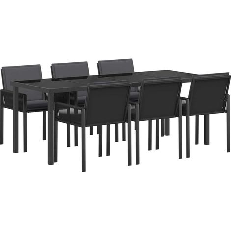 Set da Pranzo per Giardino 19 pz Nero polyrattan vidaXL (1/5)