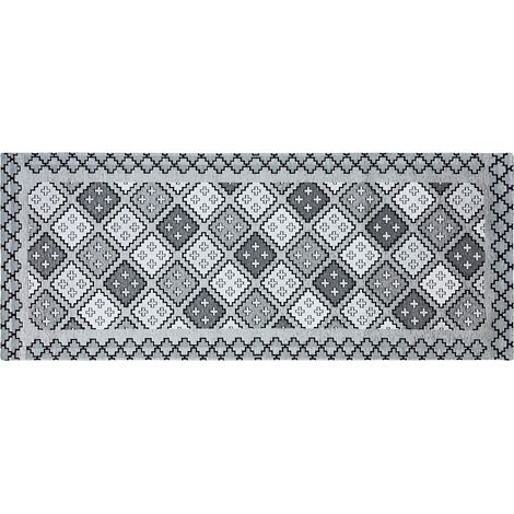 Tappeto In Morbida Ciniglia Corridoio Soggiorno Ingresso Passatoia Cucina Lavorazione Jacquard Camera Scendiletto Prodotto Italiano Antiscivolo Dis2 Grigio - 55x280cm (1/4)