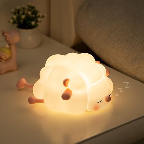 Luce notturna per bambini - Luce notturna per neonati - Luce notturna per la cameretta - Lampada masticabile - Luce notturna a forma di pecora - Luce notturna per adulti - Timer (1/4)
