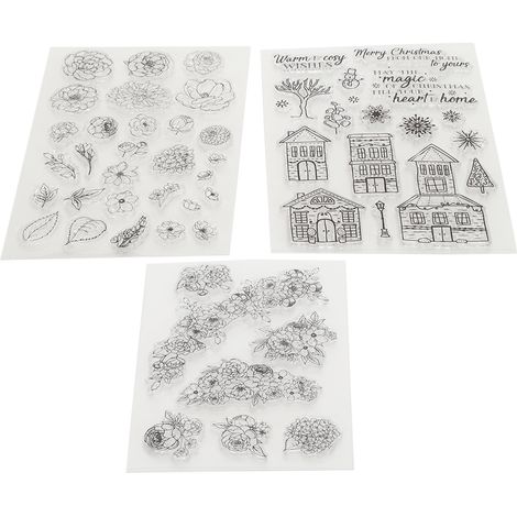 3er-Set transparente Stempel aus Gummi (TPR) für DIY-Tagebuch- und Albumdekoration, Bastelgeschenke und Zubehör (1/5)