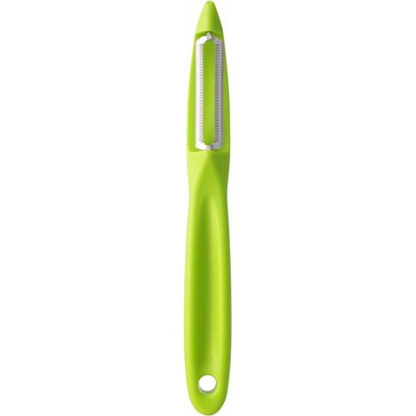 Éplucheur universel à lame pendulaire, lame dentelée: 50mm, pour fruits et légumes, tranchant denté, double tranchant, éplucheur de cuisine, de patates, 175x(H)22mm, inox, polypropylène, vert (1/5)