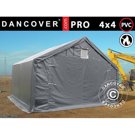 Storage shelter PRO 4x4x2x3.1 m, PVC, Grey - Dancover (1/2)