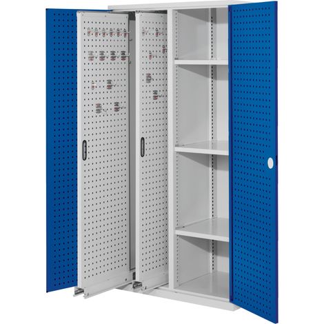 Kappes ®RasterPlan Vertikalschränke 1950x1000x600mm Modell 80 Lochplattentüren enzianblau