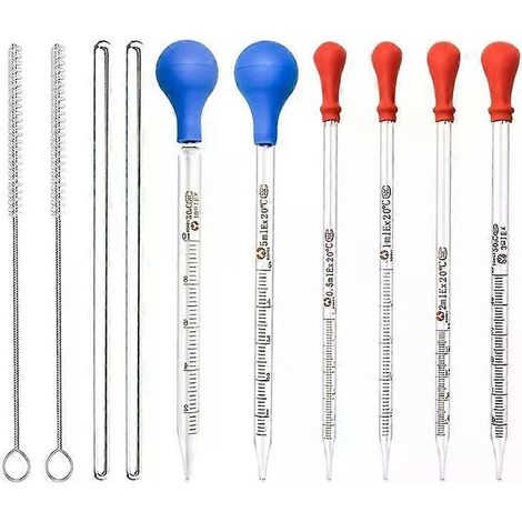 Ensemble d'éprouvettes graduées en verre de 0,5 ml, 1 ml, 2 ml, 3 ml, 5 ml et 10 ml pour laboratoire et hôpital. (1/4)