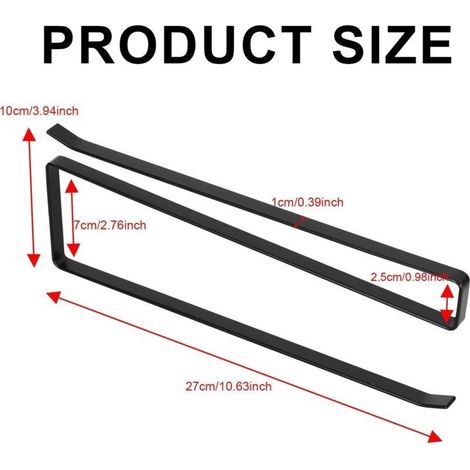 2 porte essuie-tout noir 27cm, sans perçage, cuisine/sdb/placards.