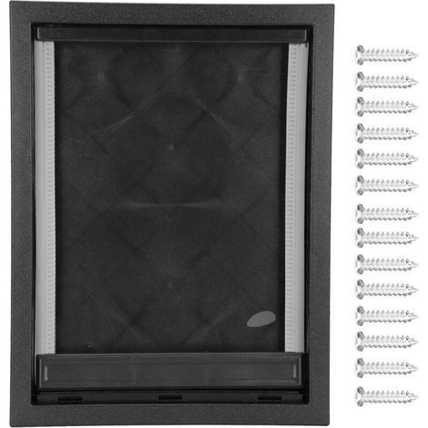 Große Hundeklappe mit weicher, transparenter Magnetklappe und Schnappverschluss, hochwertige Hundeklappe aus PVC-Kunststoff für große Hunde (Schwarz) 50538 cm (1/5)