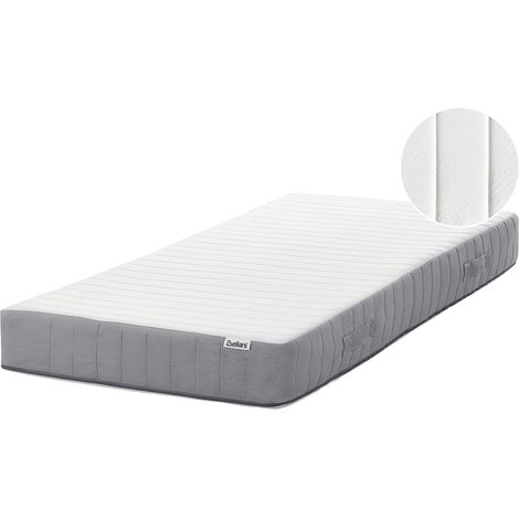 Colchón de muelles ensacados con asas relleno de espuma viscoelástica refrescante firmeza media funda extraíble 7 zonas acolchado 90 x 200 cm Fluffy (1/5)