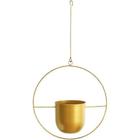 Suspendu jardinière pot Baskets Minimalist pot de fleurs récipient métal suspendu pots de fleurs extérieur jardin doré B (1/5)