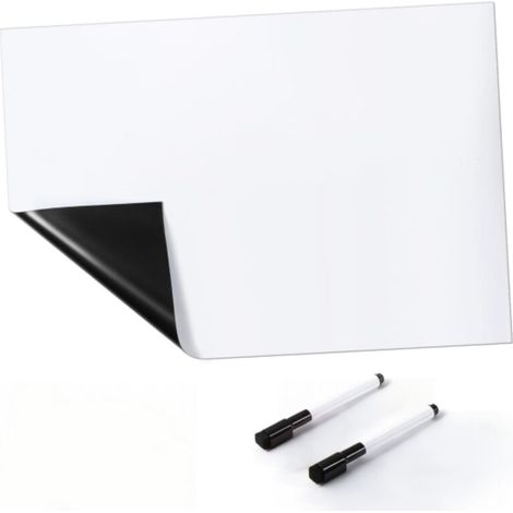 A3 Tableau Blanc Magnetique, Tableau Magnetique Frigo Effaçable à Sec pour Réfrigérateur avec 2 Stylos Marqueurs pour planning semaine frigo, Cuisine Liste, Mémo Aimanté (1/4)