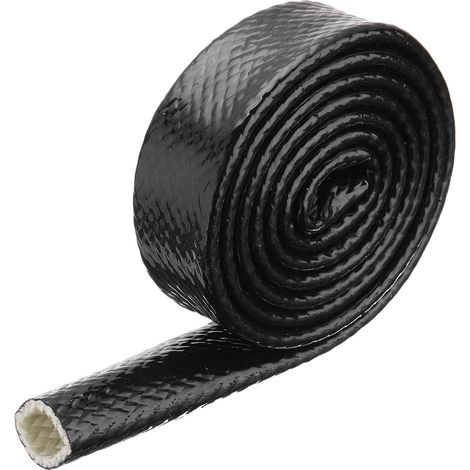 0,8" ID 3,3ft Gaine de Protection Thermique en Fibre de Verre Revêtue de Silicone, pour Tuyaux automobiles, Fils Électriques, Câblage Électrique, Gaine Thermique Protection, Noir (1/5)