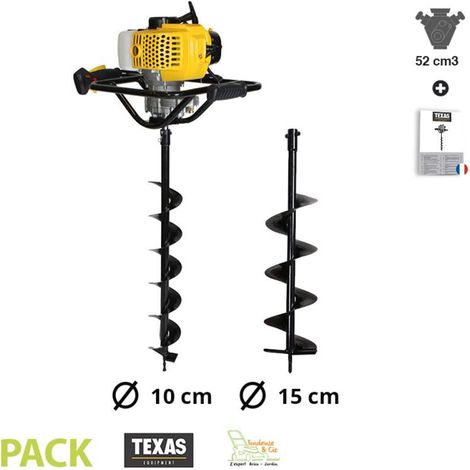 Tarière moteur thermique 52cc TEXAS EA5300 mèches 10 15 cm (1/5)