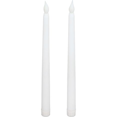 2-teiliges LED-Kerzenset mit künstlichem Flammeneffekt, batteriebetrieben, für Hochzeiten, Geburtstage und Partys, weißes Gehäuse (1/5)