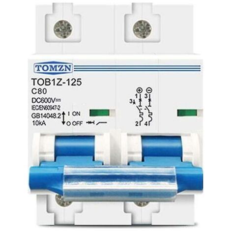 Disjoncteur   Tomzn 2p DC Mcb 600 V, 80 A
