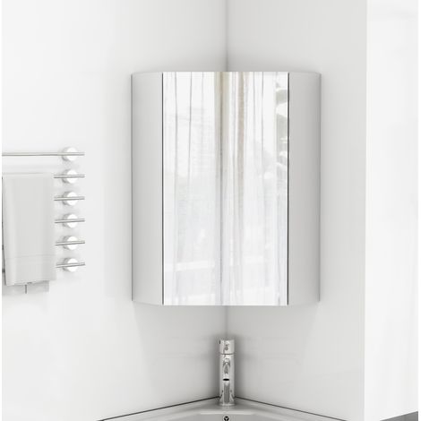 Armario de baño esquinero de pared 32,5 x 32,5 x 55,6 cm blanco - CHICFURN (1/5)